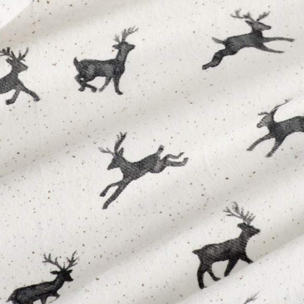 Pottery Barn Organic Cotton Rustic Reindeer Euro Sham NWOT